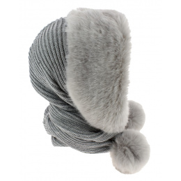 Masha Acrylic & Grey Faux Fur Hood - Traclet