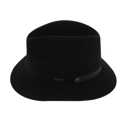 Foldable Wool Felt Traveller Hat The Atlas Black - Coal Reference: 4728 | Traclet Hat Shop