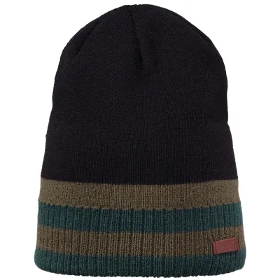 Bonnet Long Struan Acrylique Tricolore Noir - Barts Reference : 5863 | Chapellerie Traclet