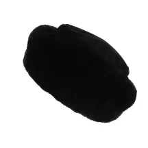 Nastasia Leather & Faux Fur Black Toque - Traclet Reference: 5940 | Traclet Hatmakers