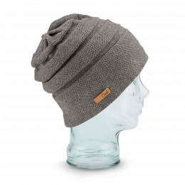 The Cameron Oversize Wool & Cotton Hat Grey - Coal
