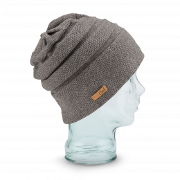 The Cameron Oversized Wool & Cotton Beanie Grey - Coal