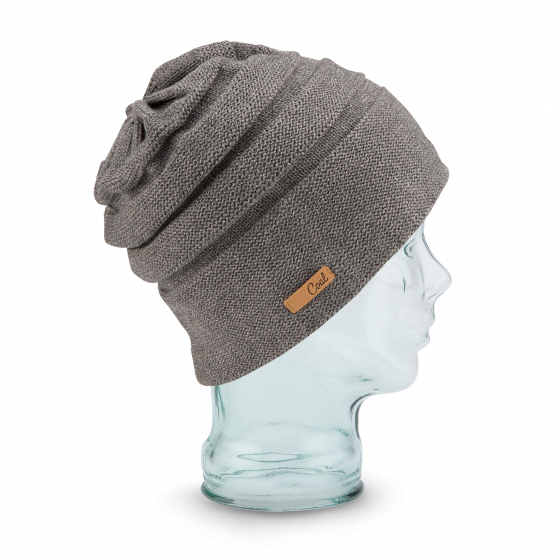 The Cameron Oversized Wool & Cotton Beanie Grey - Coal