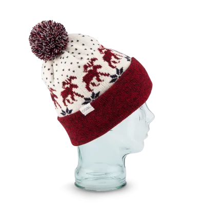 The Lodge Pom Beanie Tricolor Jacquard Style - Coal Reference: 3151 | Traclet Hat Shop