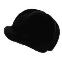 Newsboy Style Cap Liliya Black Faux Fur - Traclet Reference: 2113 | Traclet Hat Shop