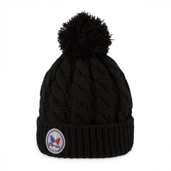 Gstaad black pompom hat - Pipolaki