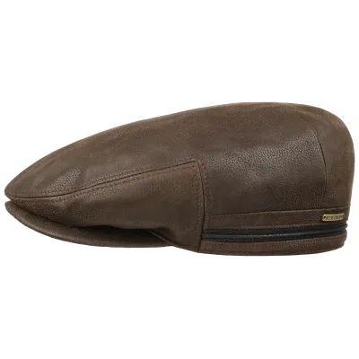 Kent brown leather cap with ear flaps - Stetson Reference: 7671 | Traclet Hat Shop