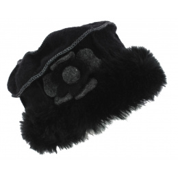 Megève Black Boiled Wool Beanie - Traclet