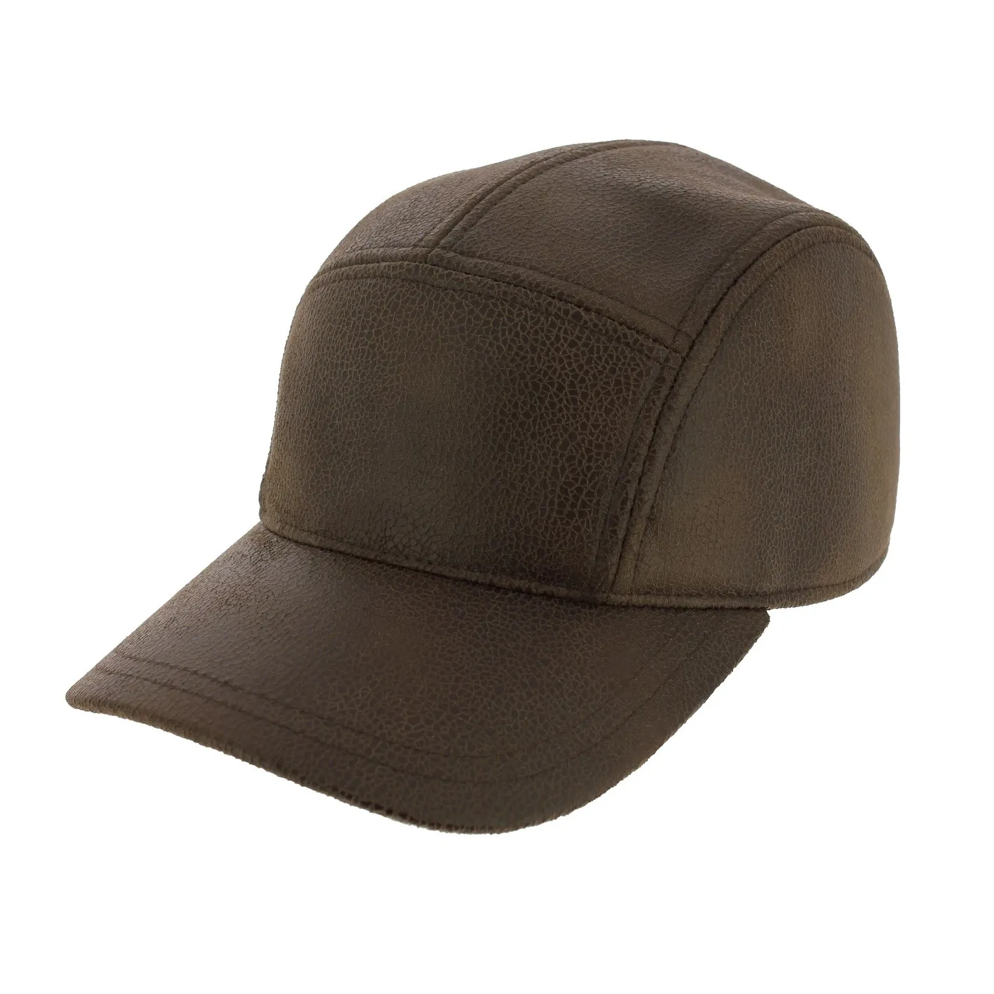 Casquette Baseball Rupper Imitation Cuir Marron Vieilli - Crambes Reference : 7679 | Chapellerie Traclet