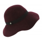 Lorelei Burgundy Wool Felt Wide-Brimmed Hat - Traclet