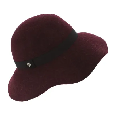 Lorelei Burgundy Wool Felt Wide-Brimmed Hat - Traclet Reference: 6479 | Traclet Hat Shop