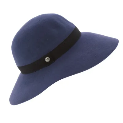 Blue Wool Felt Lorelei Wide-Brimmed Hat - Traclet Reference: 7681 | Traclet Hatters