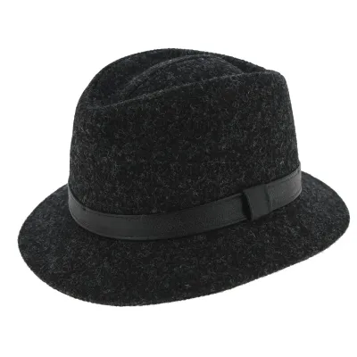 Blarney Traveller Hat Harris Tweed Wool Anthracite - Traclet Reference: 7689 | Traclet Hatters