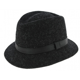 Blarney Traveller Hat Harris Tweed Wool Anthracite - Traclet