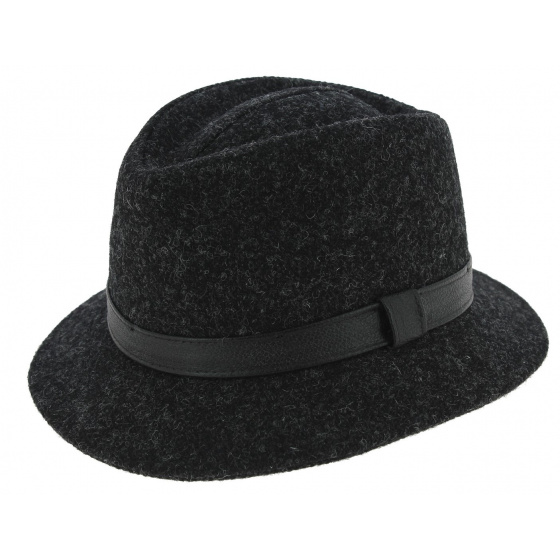 Traveller Blarney Hat Harris Tweed Anthracite Wool - Traclet