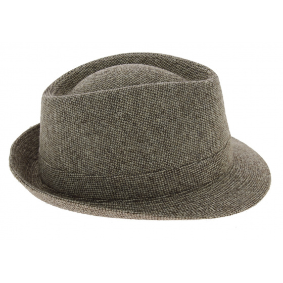 Chapeau Trilby Carlo Laine Beige & Marron - Crambes Chapeau Trilby Carlo Laine Beige & Marron - Crambes