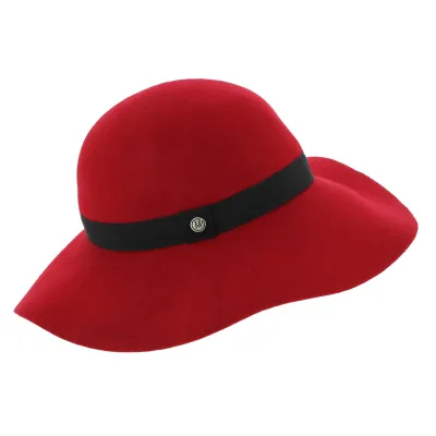 Lorelei Wide-Brimmed Wool Felt Hat in Red - Traclet Reference: 6478 | Traclet Hat Shop