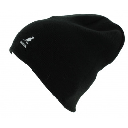 Black Acrylic Reversible Long Slouch Beanie - Kangol
