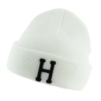 Classic H White Acrylic Beanie - Huf Reference: 4250 | Traclet Hat Shop