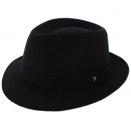 Classico Fedora Hat Black Wool Felt - Panizza