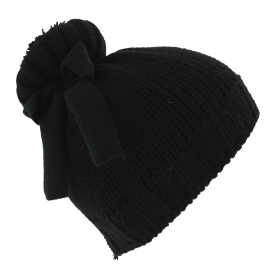 Alcina Wool & Acrylic Black Beanie - Traclet