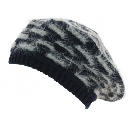 Ampezzo Wool Beret / Beanie Blue & Gray - Traclet