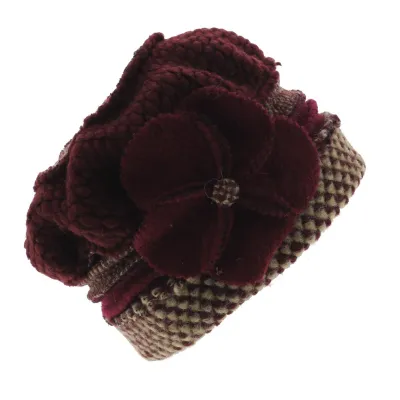 Stoffa Wool Beanie Burgundy & Beige - Traclet Reference: 4355 | Traclet Hat Shop