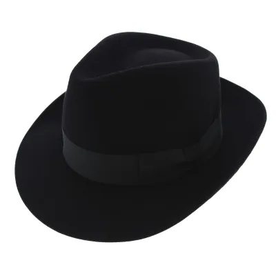 Curzio Black Fur Felt Fedora Hat - Traclet Reference: 7711 | Traclet Hatters