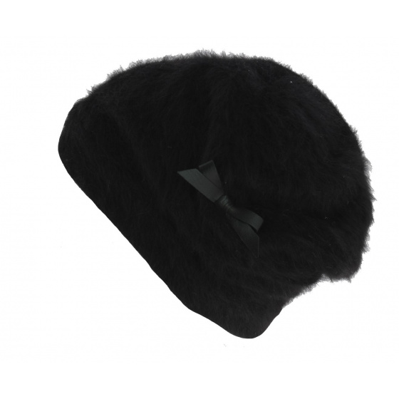 Juvenie Angora Black Beanie - Heritage by Laulhère