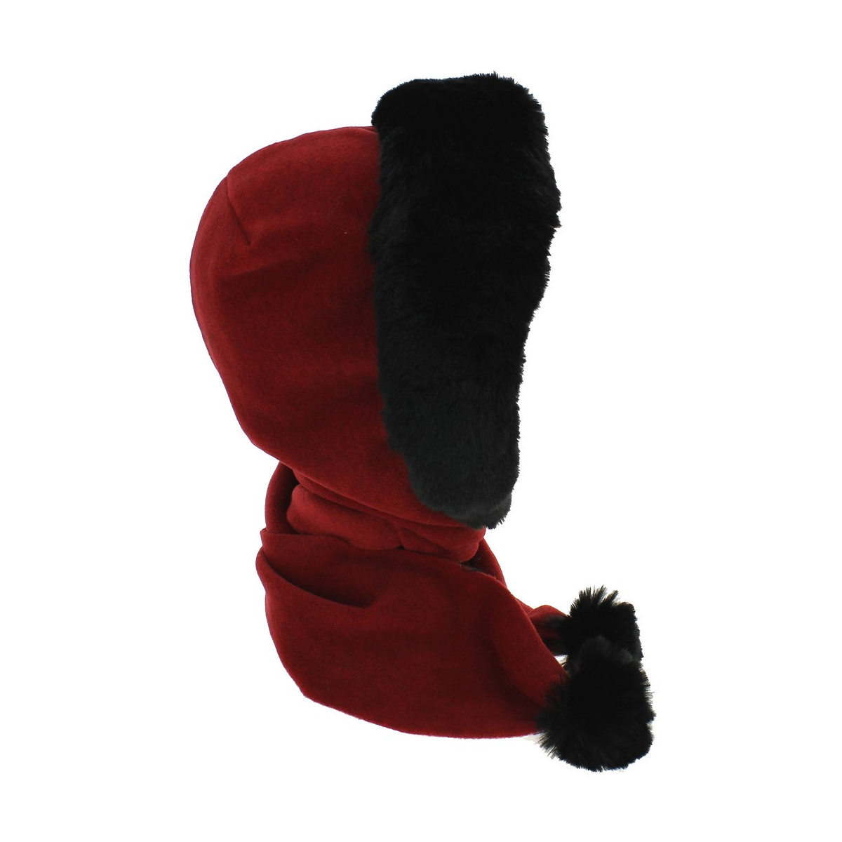 Shae Polar Fleece & Faux Fur Scarf / Hood Red Mtm Reference 7722