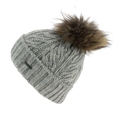 Lanette Gray Pompom Beanie - Stetson Reference: 7730 | Traclet Hat Shop