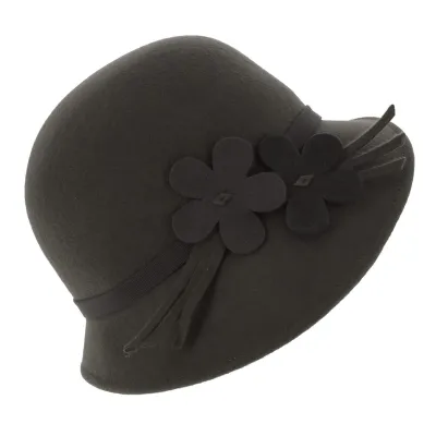 Chapeau Cloche Emma Feutre Laine Gris- Traclet Reference : 5102 | Chapellerie Traclet