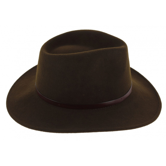 Waterproof Wool Felt Traveller Toledo Hat Brown - Traclet