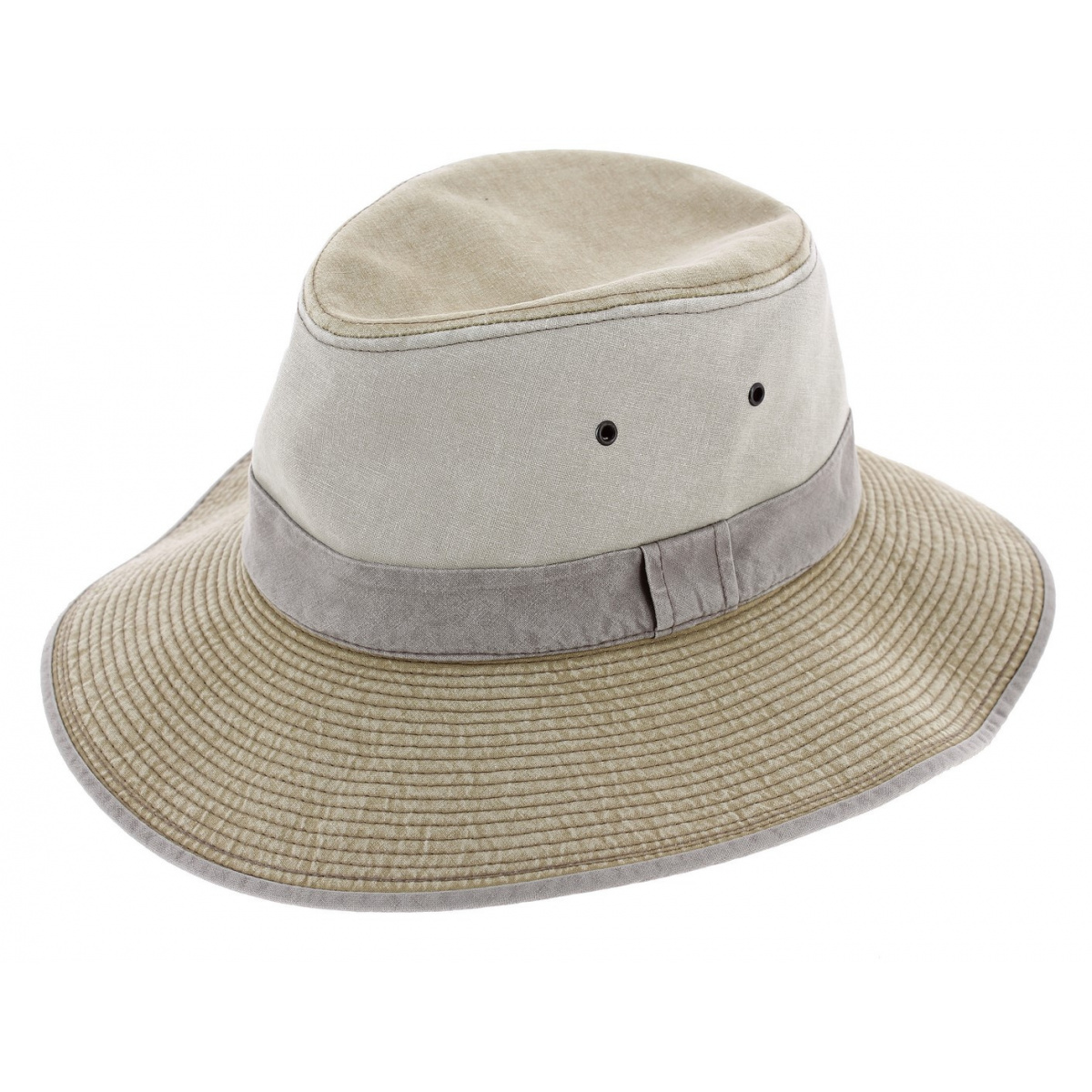 Hat Safari Durban Cotton Beige Crambes Reference 7745 Chapellerie Traclet