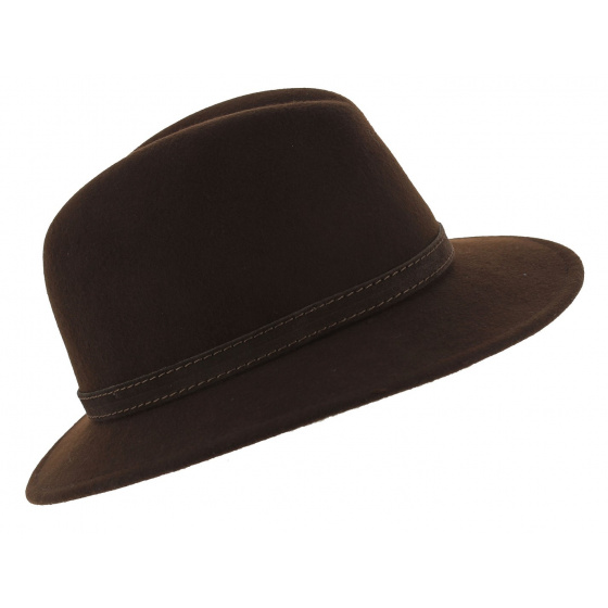 Chapeau Traveller McGofer Cache-Oreilles Feutre Laine Marron - Herman