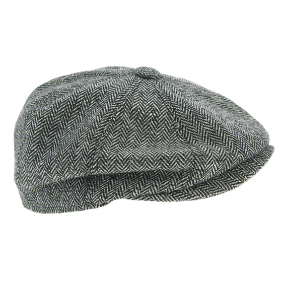 Casquette 8 Cotes Bolton Chevrons Laine Gris - Traclet