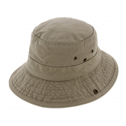 Kids' Adventure Bucket Hat UPF50+ Cotton Beige - Traclet