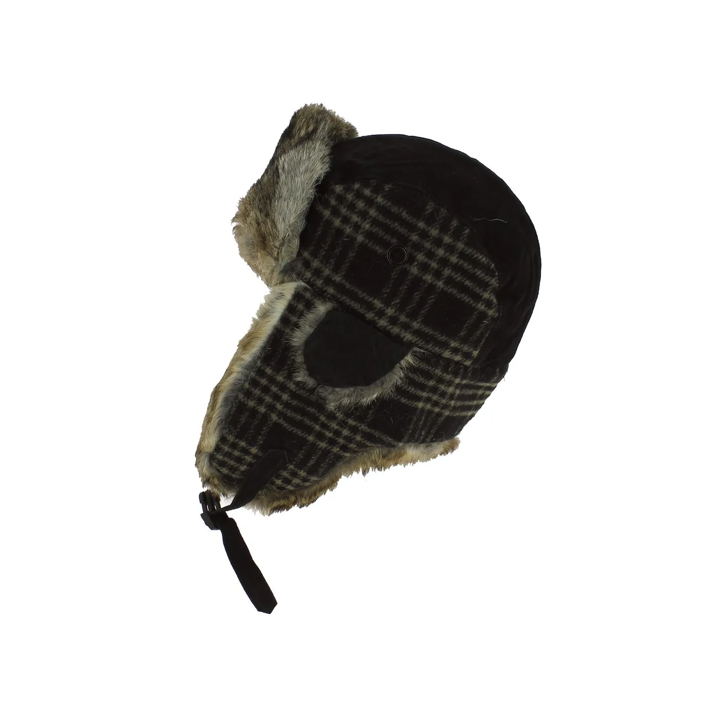 Chapka Bathurst Cuir & Lapin Noir - Traclet Reference : 2411 | Chapellerie Traclet