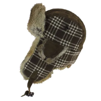 Chapka Bathurst Cuir & Lapin Marron - Traclet Reference : 7753 | Chapellerie Traclet