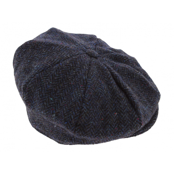 Casquette irlandaise chevron bleu et noir