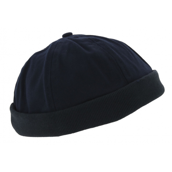 Navy Cotton Drac Docker Beanie - Traclet