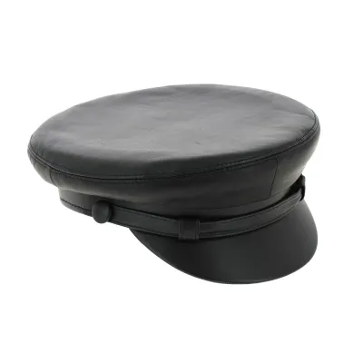 Casquette Marin Elbsegler Cuir Noir Reference : 7776 | Chapellerie Traclet
