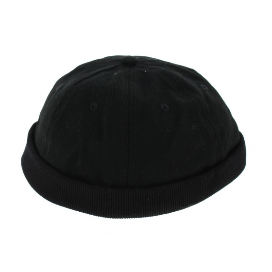 miki black cotton beanie - breton beanie