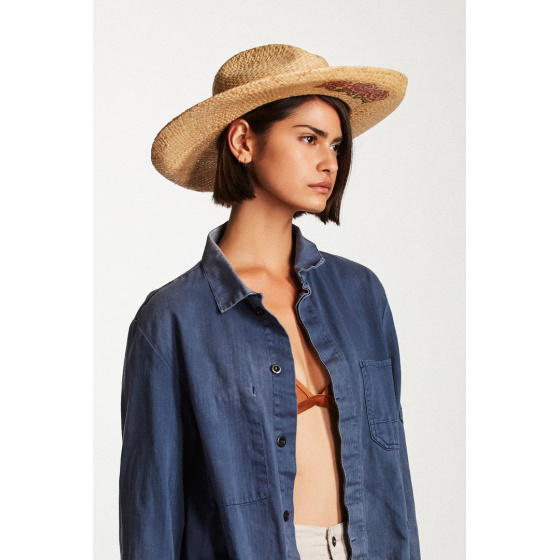 Jenna Wide-Brimmed Style Hat Natural Raffia - Brixton
