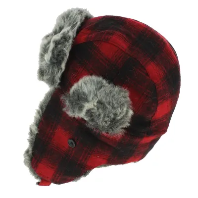 Chapka Ottawa rouge et noir traclet  Reference : 7212 | Chapellerie Traclet