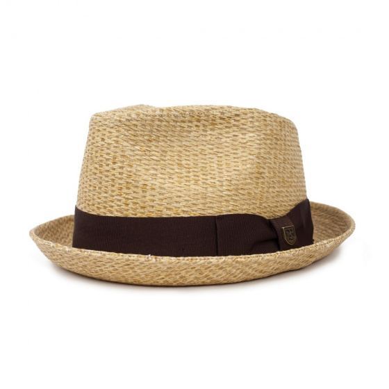 Brixton Natural Paper Straw Porkpie Hat Castor