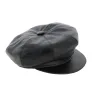 Casquette cuir noir gavroche - boutique de casquette gavroche Reference : 6886 | Chapellerie Traclet