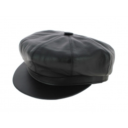 Black leather gavroche cap