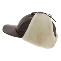 Leather & Lamb Adventurer Cap / Ushanka Brown - Traclet Reference: 7818 | Traclet Hat Shop