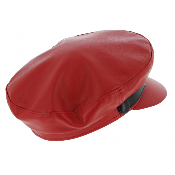 Casquette Marin Stewart Cuir Rouge - Traclet Casquette Marin Stewart Cuir Rouge - Traclet